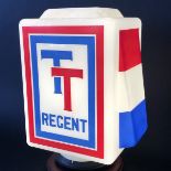 A rare Regent TT glass petrol pump globe dated December 1957, excellent condition.