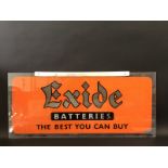 An Exide Batteries rectangular perspex advertising sign, 36 x 16".