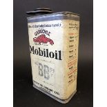 A Mobiloil BB Grade rectangular quart oil can.