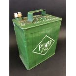 A Power Petrol two gallon petrol can by Reads of Liverpool, dated December 1926.