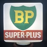 A BP Super Plus glass petrol pump globe by Hailware, in good condition.