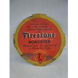 A Firestone Roadster cardboard advertising sign, 25 x 25".