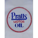 A Pratts Motor Oil circular double sided sign, dated September 1929, by Bruton of Palmers Green,