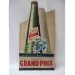 A rare Wakefield Patent Castrol Motor Oil pictorial die-cut showcard depicting a motorcycle at