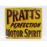 A Pratt's Perfection Motor Spirit double sided enamel sign by Bruton of Palmers Green, lacking