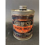 An early Chemico hood paint cylindrical tin with rare paper label.