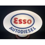 An Esso Autodiesel glass petrol pump globe, in excellent condition.