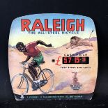 A Raleigh Cycles pictorial dealership price card, 9 1/2 x 9".