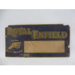 A small Royal Enfield cardboard price indicator sign, 12 x 6".