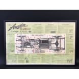 A framed and glazed original Austin 12 & 20hp garage chart publication 579A, 41 1/2 x 26 1/2".