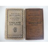 Two Bacon's Motoring and Cycling road maps, England and Wales and Birmingham District.