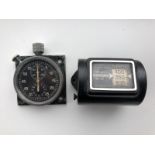 A good quality, rare Autavia black faced rally dash/car timer chronograph probably circa 1950s