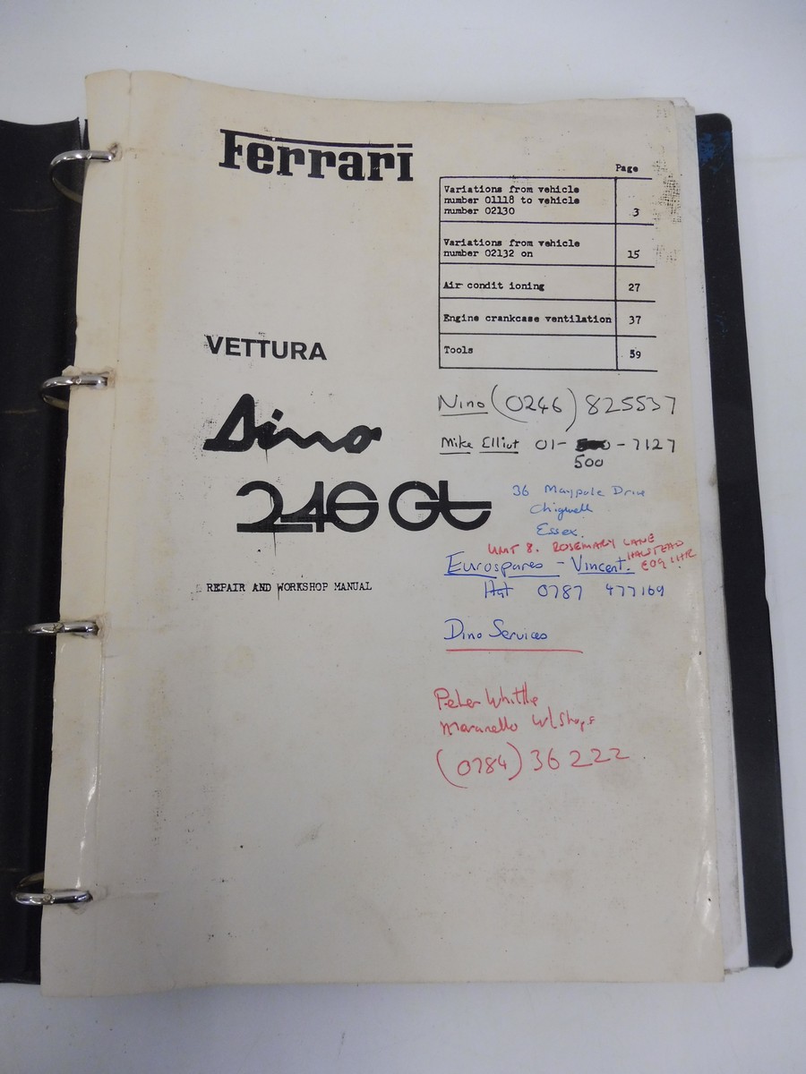 A Ferrari Dino 240GT original workshop manual. - Image 2 of 3