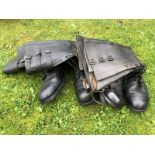 Two pairs of War Department dispatch rider's black boots.
