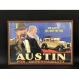 A rare Austin pictorial poster circa mid-1930s, framed and glazed, 31 x 21".