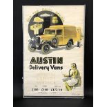 An 'Austin Delivery Vans' pictorial poster 'For the daily round', printed in England, publication