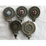 Five assorted early RAC badges, three with enamel centres.