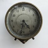 A Smiths silver faced rim-wind eight day car clock.