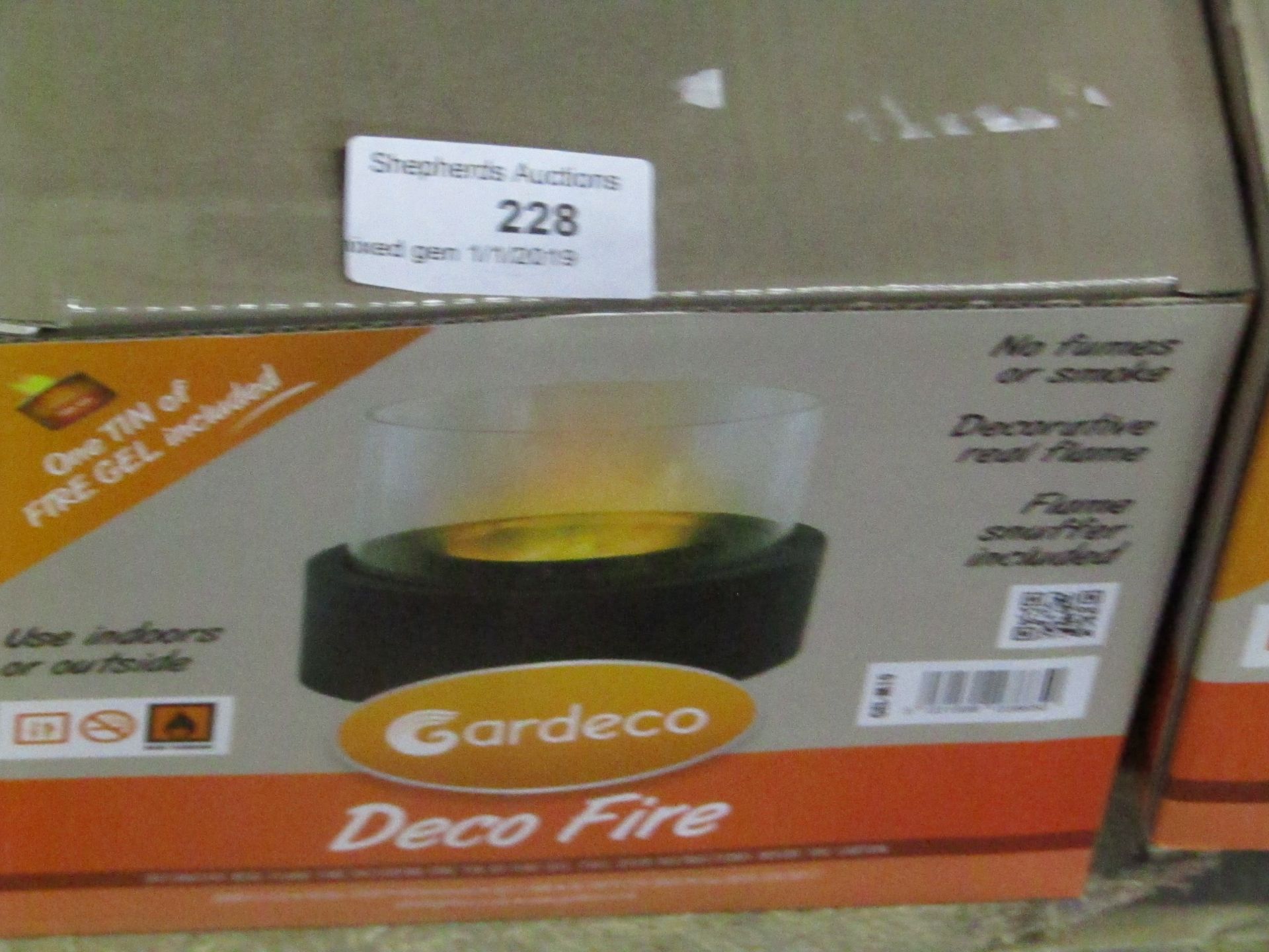 Gardeco deco fire gel burner. New & boxed.