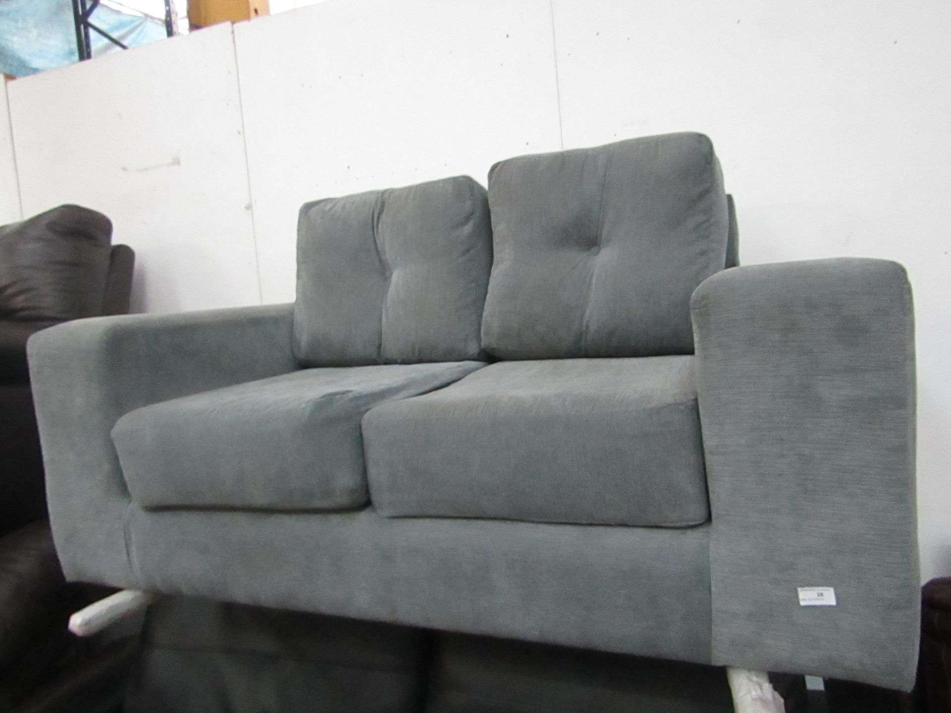 Compact Costco 2 Seater Grey Fabric Sofa