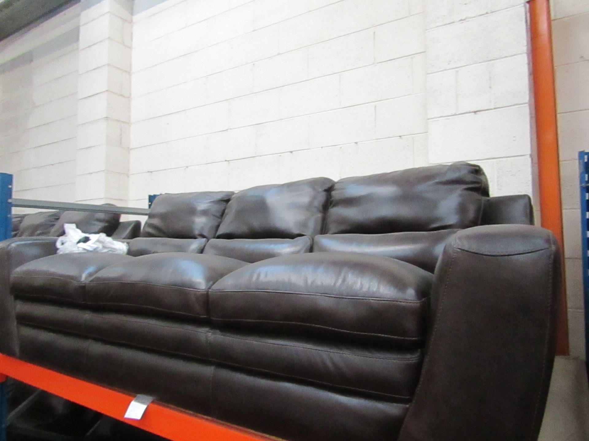 Brown Italina Leather Costco 3 seater sofa,