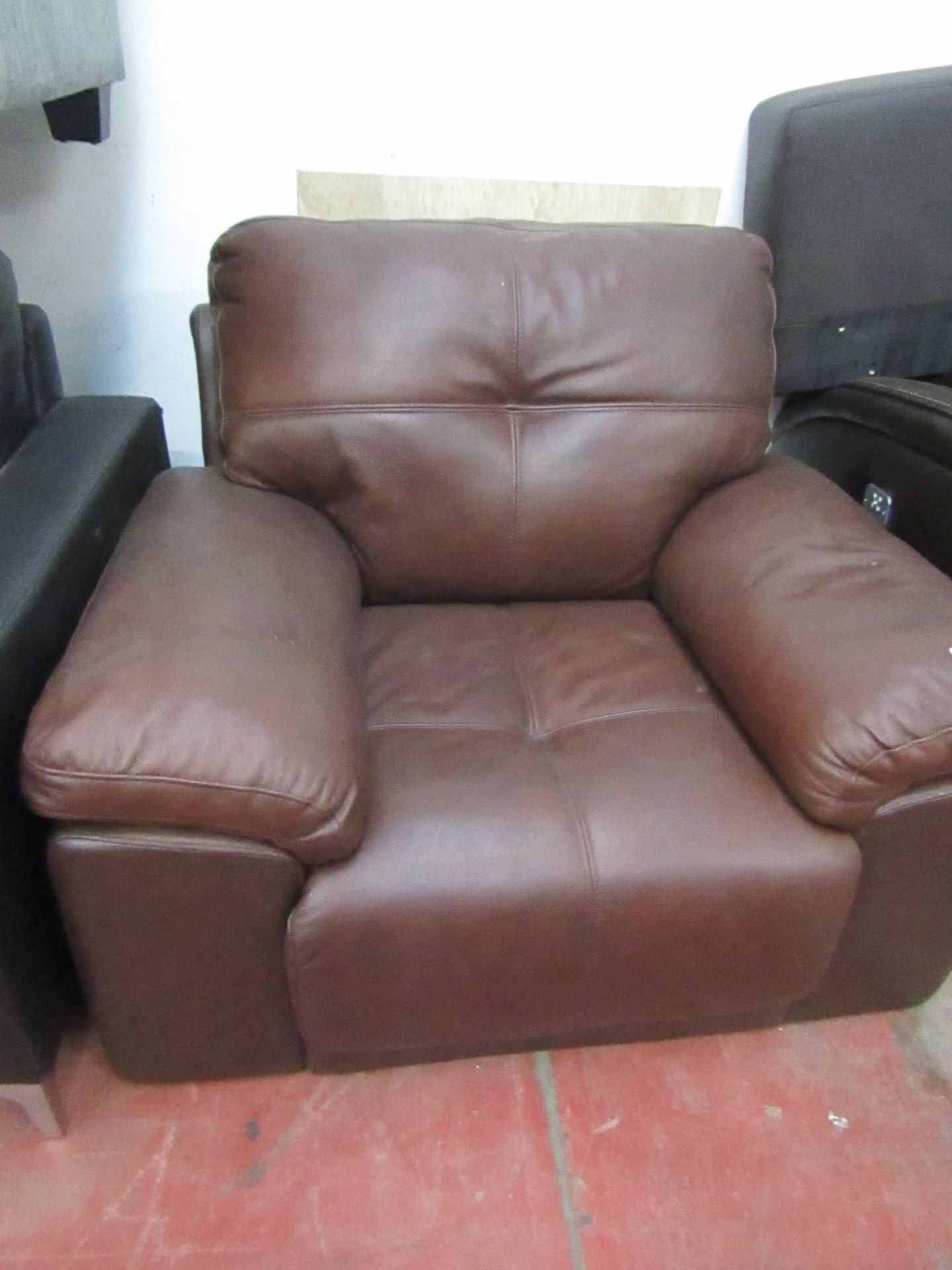 Costco Brown Leather Arm chair, RRP Circa £280