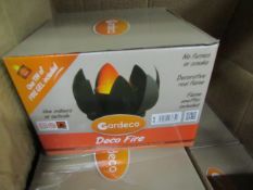 8x Gardeco Deco Fire gel burners, all new and boxed.