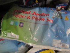 Silentnight quilted jumbo topper and pillow set, single size, new and packaged.