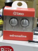 3x Breo Adrenaline earphones, all new and boxed.