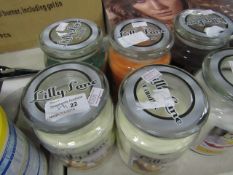 4x Lilly Lane scented candles, all new in jar. 2x Winter Pear Sweet Apple Bucks Fizz