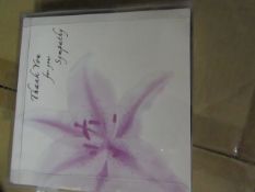 Box of approx 24x packs of 3x 'thank you for your sympathy' card and envelopes, new