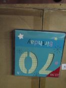 Box of approx 24x packs of 3x '70th birthday' cards and envelopes, new