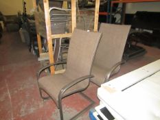 6x Costco Sling Style outdoor dining chairs and the metal base frame for te table to match the