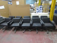 10x Boss Design Swivel Customer chairs, all have faults/Damage but each retails at around £350