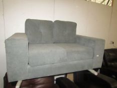 Compact Costco 2 Seater grey fabric sofa only 143cm long