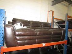 Brown Italian Leather Costco 3 seater sofa,