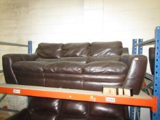 Brown Italina Leather Costco 3 seater sofa,