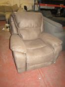 Costco Suede/Moles kin style rocking manual reclining arm chair, tested working with no major damage