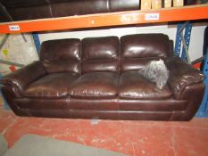 Brown Italian Leather Costco 3 seater sofa,