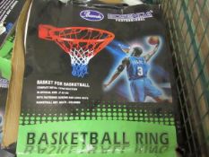 Bosenda Professional Wall mounted Basket ball hoop and net, new in damaged packaging