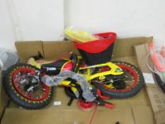 12" Child's Bike new and Boxed, comes complete with front basket, mud guards, water bottle and