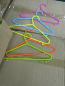 Box of 100 Mixed Bright coloured Children's Clothes Hangers, new