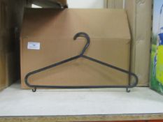 Box of 100 Black Clothes hangers, new.