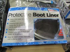 Protective boot liner with wheelchair shopping bag, both unchecked and packaged.