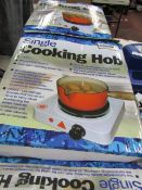 Single cooking hob. Unchecked & boxed.