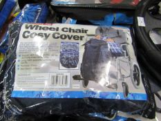 2x Wheelchair accessories being: - cosy cover - shopping bag. Both unchecked in packaging.