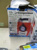 12v Air compressor, unchecked and boxed.