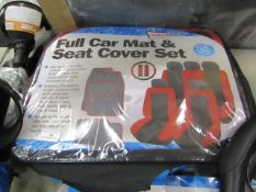 Full car mat & seat cover set. Unchecked in packaging.