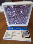 IGL&I Certified 234 carat 107 pieces Natural amethyst Gemstones. A fantastic collection for many