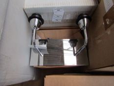 Chelsom BH100/W2/C double arm wall light, new and Boxed